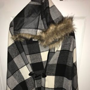 Torrid Poncho w/ Faux Fur Hood